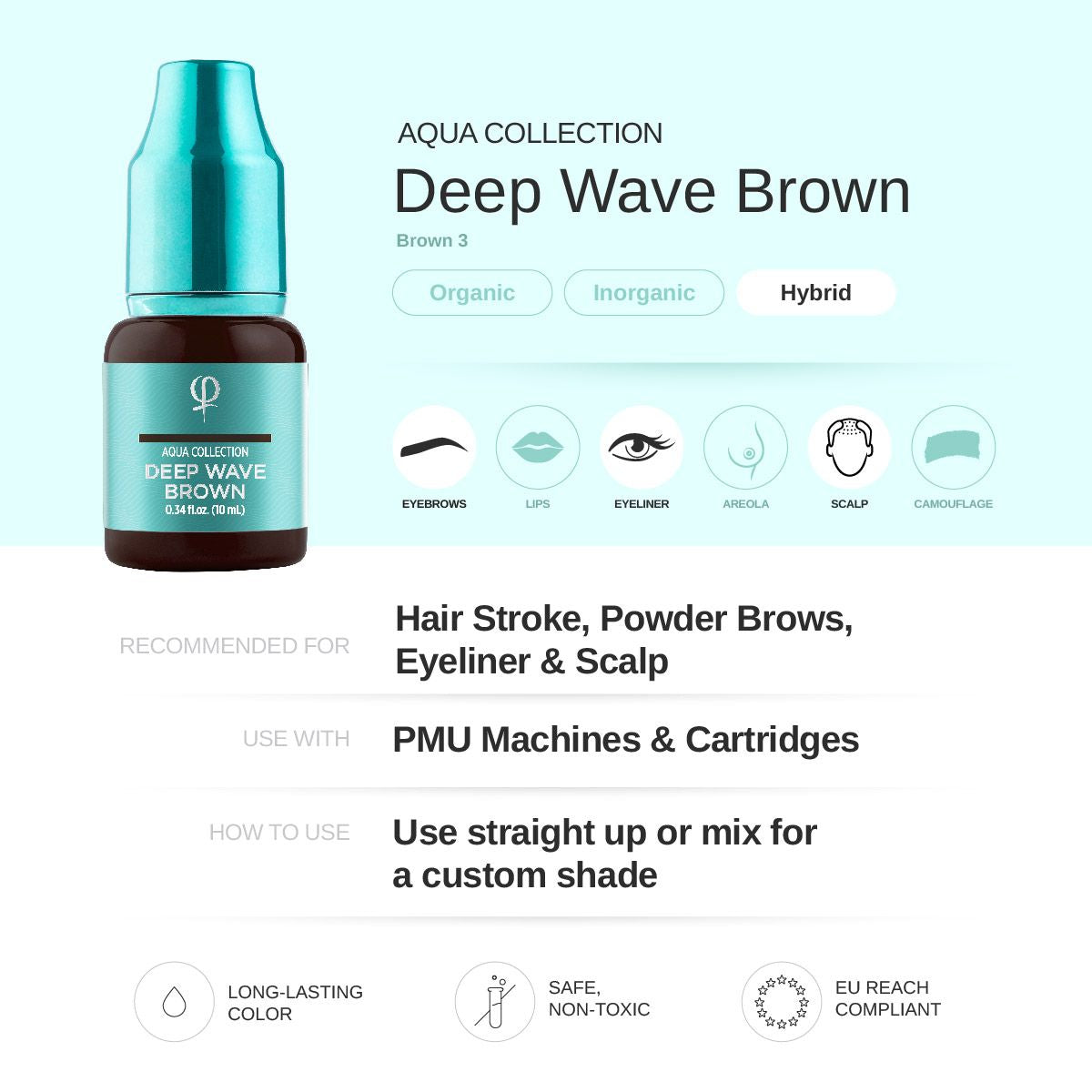 Phibrows Deep Wave Brown PMU Pigment 10ml