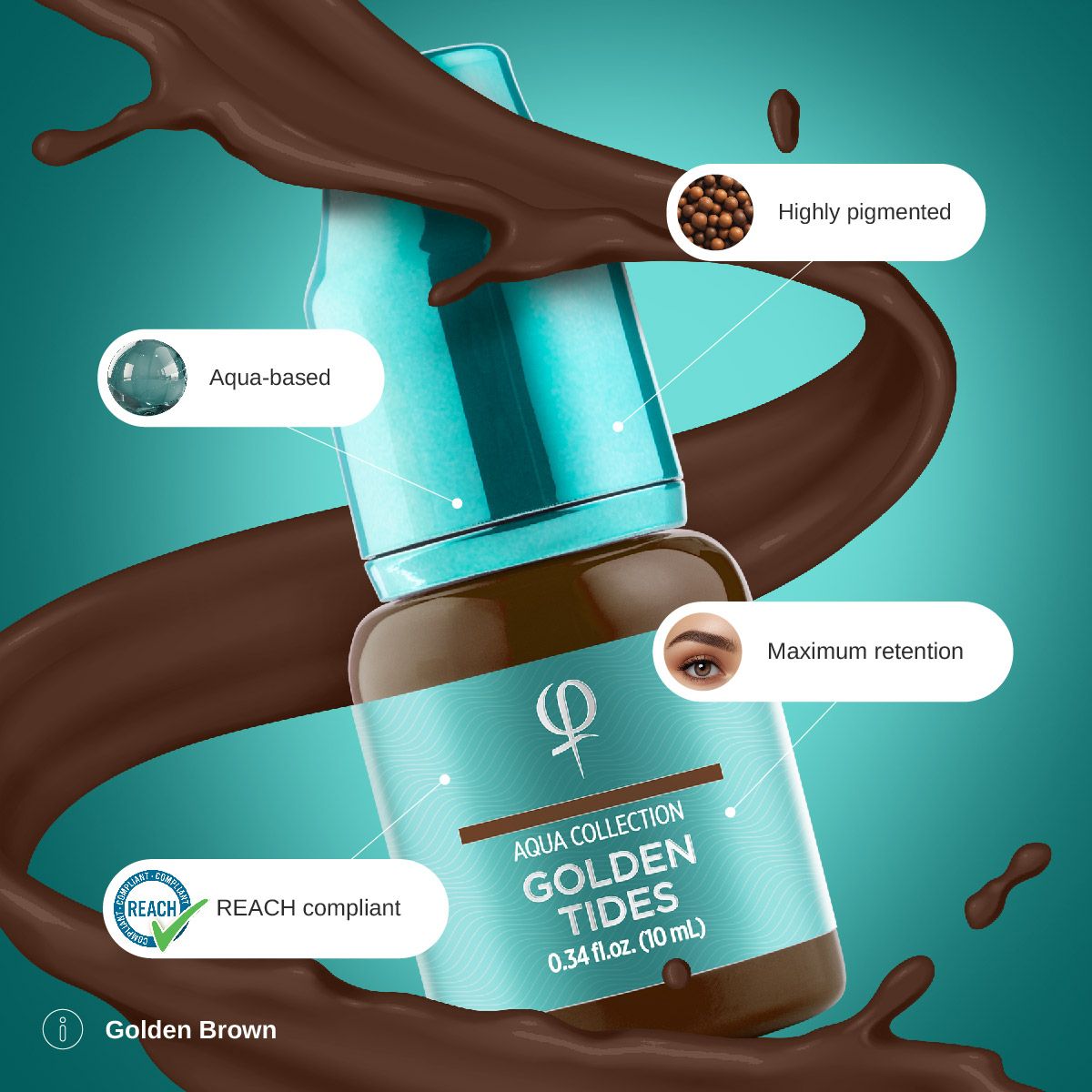 Phibrows Golden Tides PMU Pigment 10ml