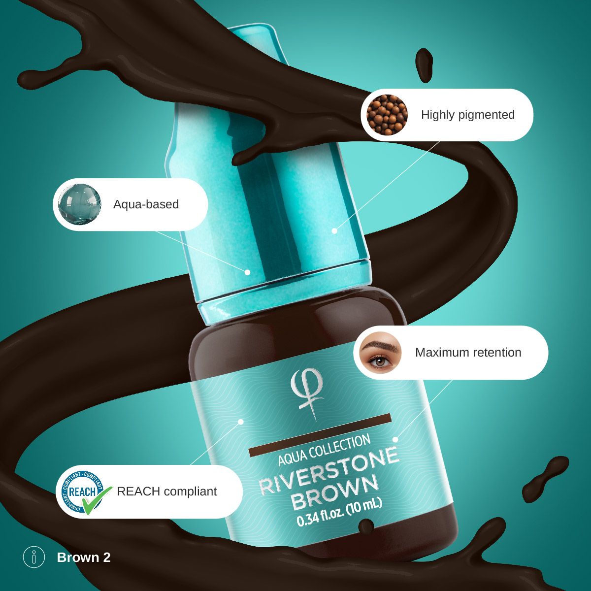 Phibrows Riverstone Brown PMU Pigment 10ml