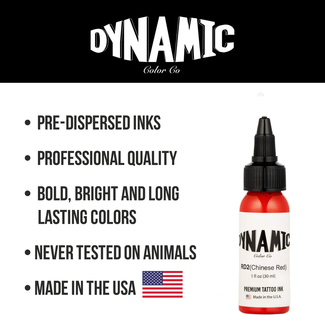 Dynamic Chinese Red Tattoo Ink - 1 oz. Bottle