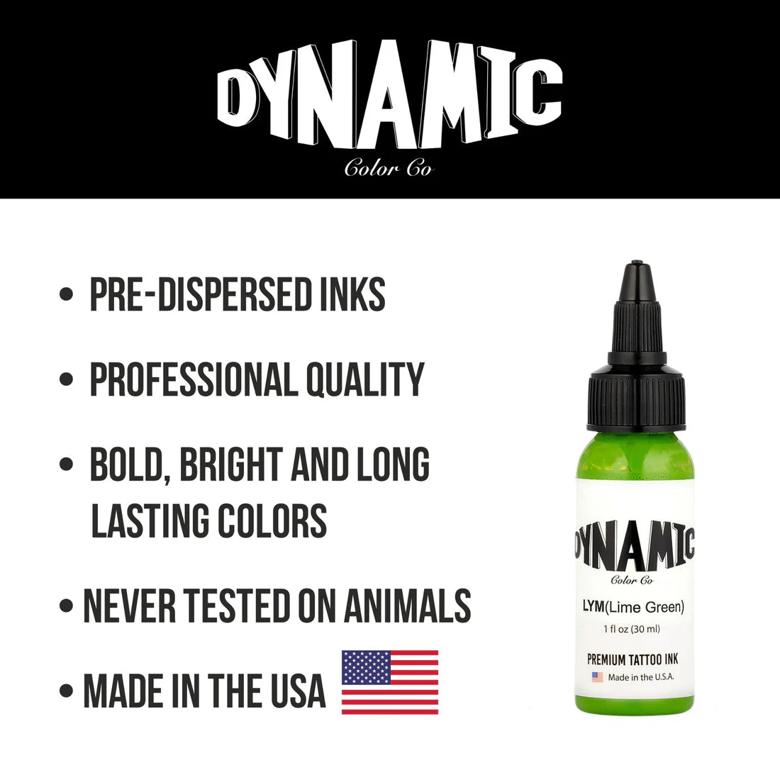 Dynamic Lime Green Tattoo Ink - 1 oz. Bottle