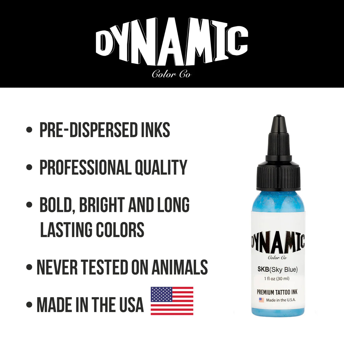 Dynamic Sky Blue Tattoo Ink - 1 oz. Bottle