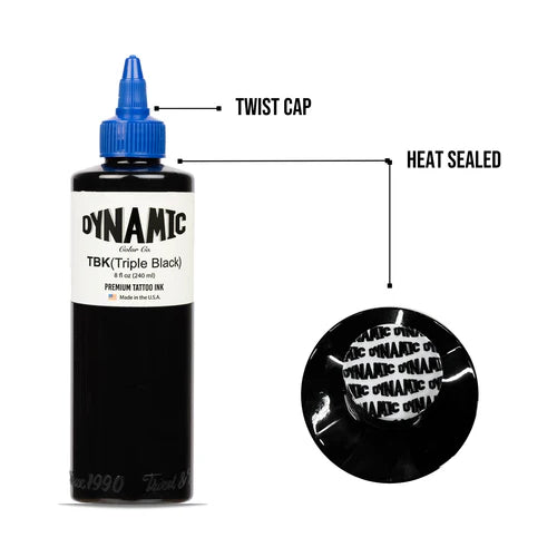 Dynamic Triple Black Tattoo Ink - 8 oz. Bottle