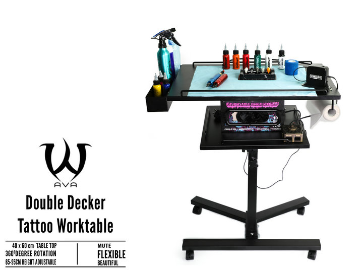 AVA - SKULL DNA Stable Double Decker Tattoo Work Table