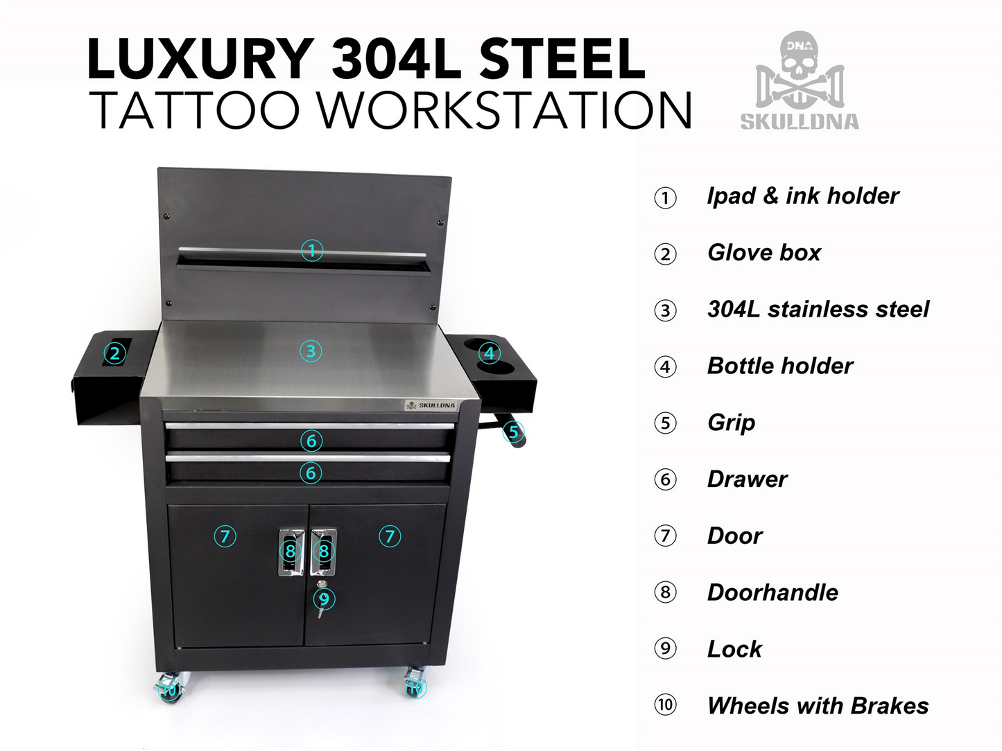 AVA - SKULL DNA Luxury Tattoo Workstation
