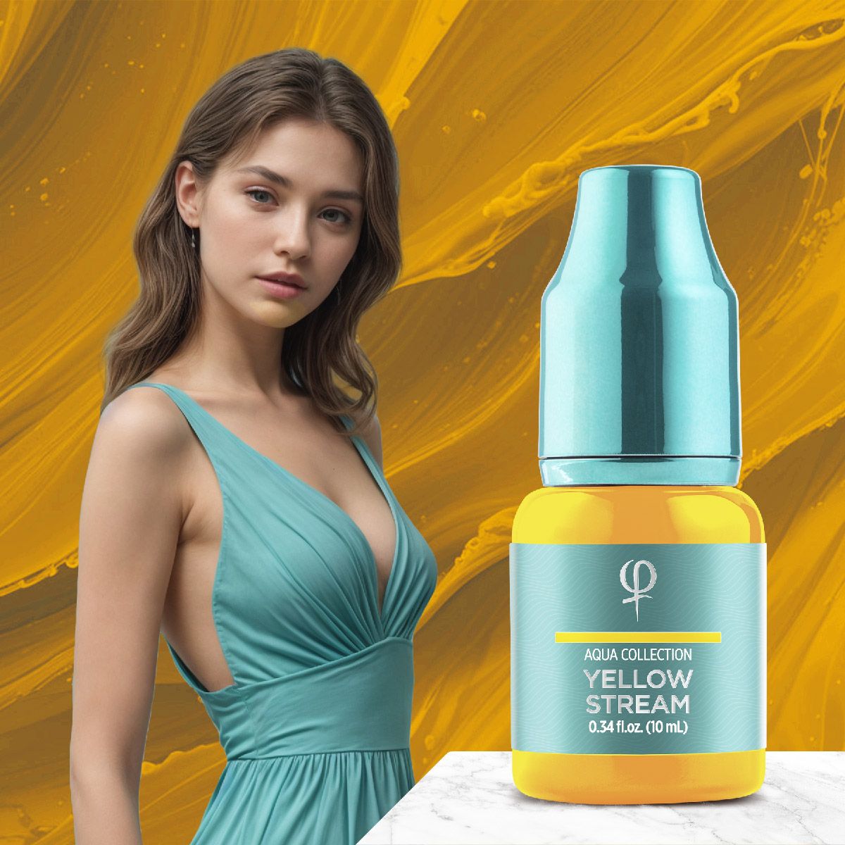 Phibrows Yellow Stream PMU pigment 10ml - Correction color