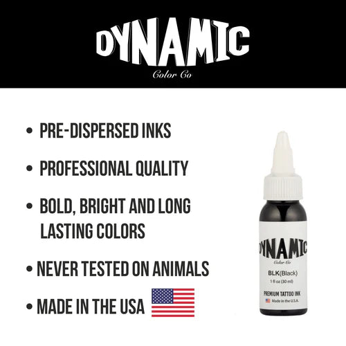 Dynamic Black Tattoo Ink - 1 oz. Bottle