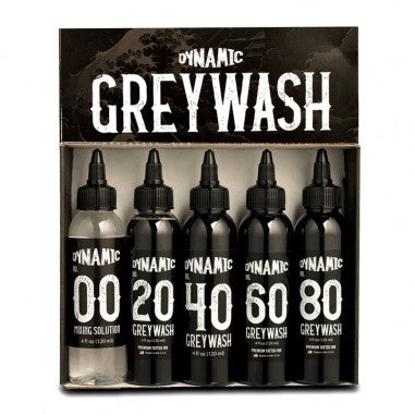 Dynamic Greywash Tattoo Ink - 4 oz. Bottle Set (Now including: 4oz Mixing Solution