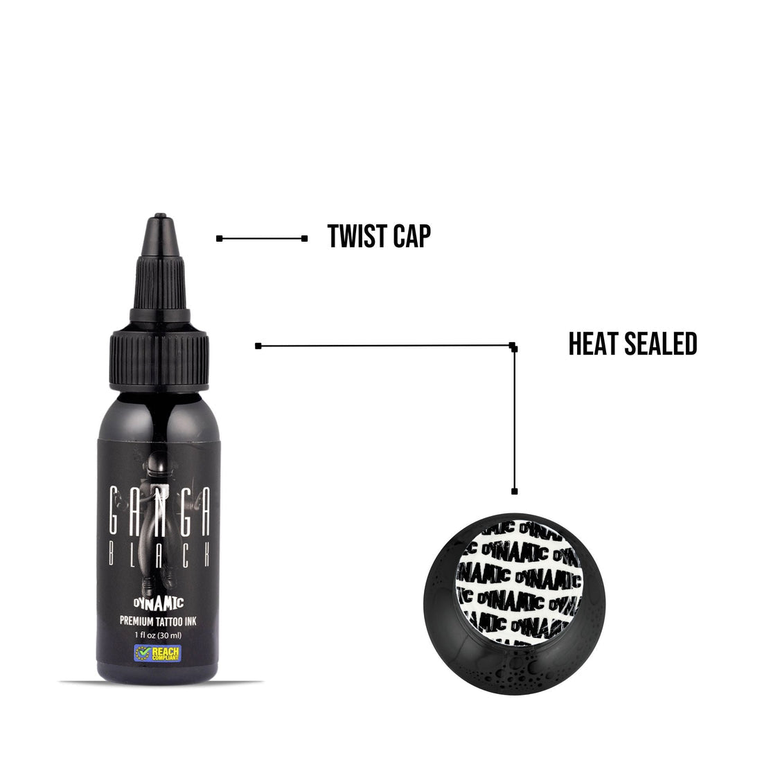 Dynamic Ganga Black Tattoo Ink 1oz